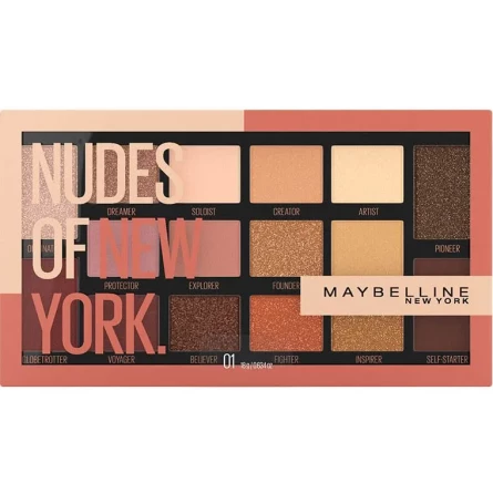 Палетка тіней для повік Maybelline New York Nudes of New York 16 відтінків 18 г slide 1