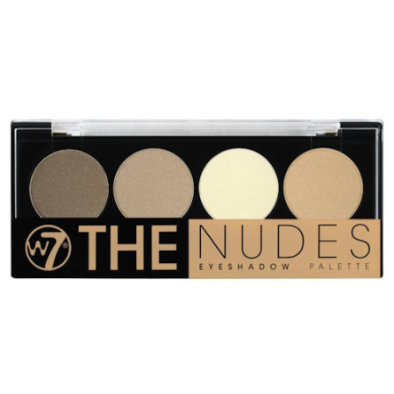 Тени для век W7 The Nudes Eyeshadow Palette палетка 4 цвета chocolate brown sandy beige 8.5 г