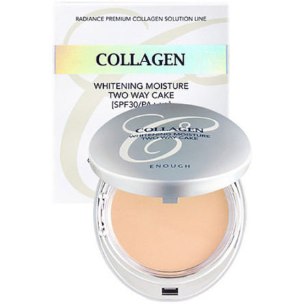 Компактная пудра для лица Enough Collagen 3 in 1 Whitening Moisture Two Way Cake SPF28 №21 13 г slide 1