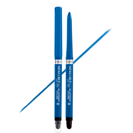 Водостійкий автоматичний гелевий олівець для повік L`Oreal Paris Infaillible Grip Liner Electric Blue синій 1 г