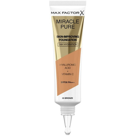 Тональная основа Max Factor Miracle Pure Skin-Improving Foundation SPF30 PA+++ 80-Bronze 30 мл
