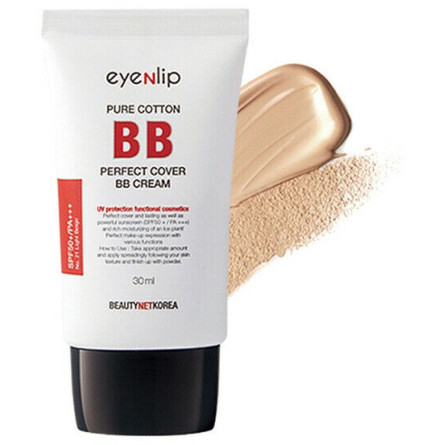 BB-крем для обличчя Eyenlip Pure Cotton Perfect Cover BB Cream #21 Light Beige з гіалуроновою кислотою 30 мл