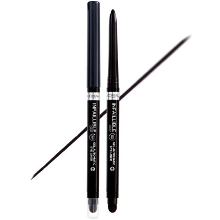 Водостійкий автоматичний гелевий олівець для повік L`Oreal Paris Infaillible Grip Liner Intence black чорний 1 г
