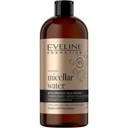 Міцелярна вода Eveline Cosmetics Organic Gold Очищувально-зволожуюча 500 мл