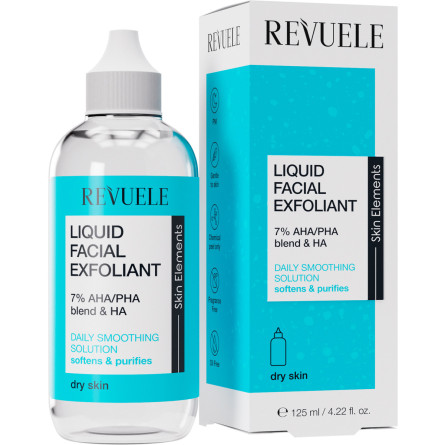 Деликатный пилинг для лица REVUELE Liquid Facial Exfoliant 7% AHA/PHA BLEND + HA для сухой кожи 125 мл slide 1