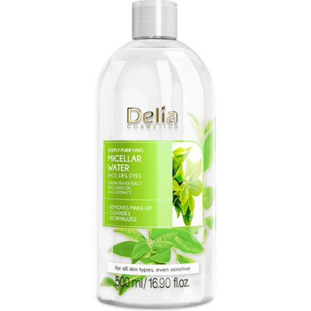 Міцелярна вода Delia cosmetics Глибоко очисна з екстрактом зеленого чаю 500 мл