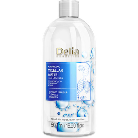 Міцелярна вода Delia cosmetics Зволожувальна з гіалуроновою кислотою 500 мл