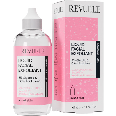 Деликатный пилинг для лица REVUELE Liquid Facial Exfoliant 5% Glycolic + Citric Acid blend для комбинированной кожи 125 мл slide 1