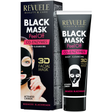 Черная маска-пленка для лица Revuele Black Mask Peel Off Co-Enzymes с коэнзимами 80 мл mini slide 1