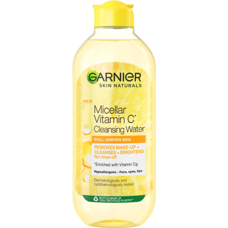 Мицеллярная вода Garnier Skin Naturals с витамином С для тусклой кожи лица с эффектом сияния 400 мл