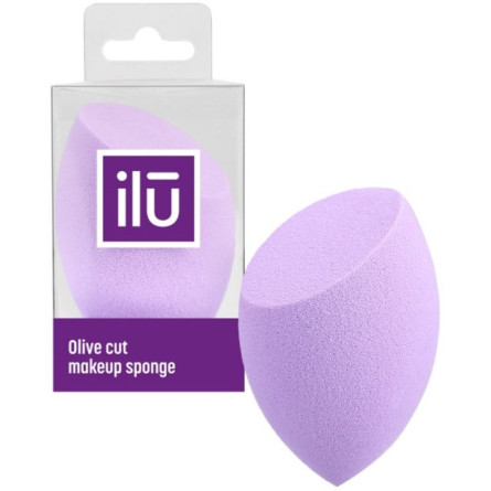Спонж для макіяжу з плоским зрізом Ilu Sponge Olive Cut Purple Фіолетовий slide 1