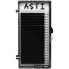Вії для нарощування Asti Hylon Lash C 0.07 мм x mix 8-12 мм 20 ліній Чорні mini slide 1