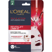 Тканинна маска для обличчя L'Oreal Paris Ревіталіфт Лазер Ікс 3 антивікова потрійної дії 28 г mini slide 1