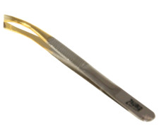 Пінцет для брів Zauber-manicure золотий Т-344S mini slide 1