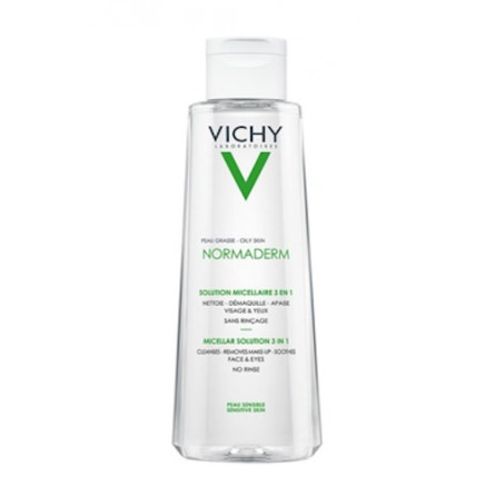 Мицеллярная вода Vichy 3в1 Normaderm для снятия макияжа и очищения жирной чувствительной кожи лица и глаз 200 мл slide 1