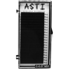 Вії для нарощування Asti Hylon Lash C 0.07 мм x mix 10,12,14 мм 20 ліній Чорні mini slide 1