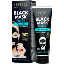 Чорна маска-плівка для обличчя Revuele Black Mask Peel Off Hyaluron з гіалуроновю кислотою 80 мл mini slide 1