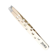 Пинцет для бровей широкий Zauber-manicure золотой Т-348S mini slide 1