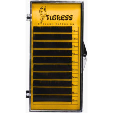 Вії для нарощування Tigress Hylon Lash CC 0.10 мм x MIX 13-15 мм 10 ліній Чорні mini slide 1