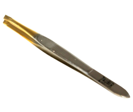 Пінцет для брів Zauber-manicure золотий Т-351S slide 1