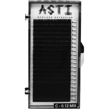 Вії для нарощування Asti Hylon Lash C 0.12 мм x mix 9,11,13 мм 20 ліній Чорні mini slide 1