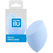 Спонж для макіяжу з плоским зрізом Ilu Sponge Olive Cut Blue Блакитний mini slide 1