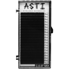 Вії для нарощування Asti Hylon Lash C 0.07 мм x mix 8-13 мм 20 ліній Чорні mini slide 1