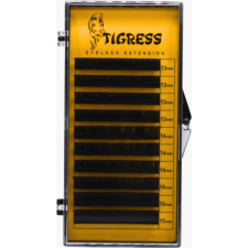 Ресницы для наращивания Tigress Hylon Lash CC 0.07 мм x MIX 13-15 мм 10 линий Черные mini slide 1