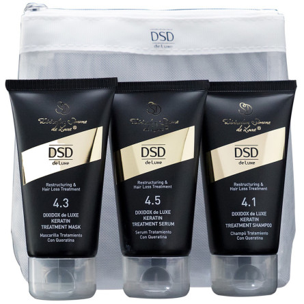 Тревел-набір DSD de Luxe Travel Kit 4.3+4.1+4.5 містить комплекс засобів для щоденного догляду за волоссям