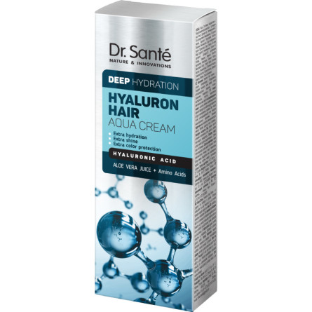 Аквакрем для волосся Dr.Sante Hyaluron Hair Deep hydration Глибоке зволоження 100 мл