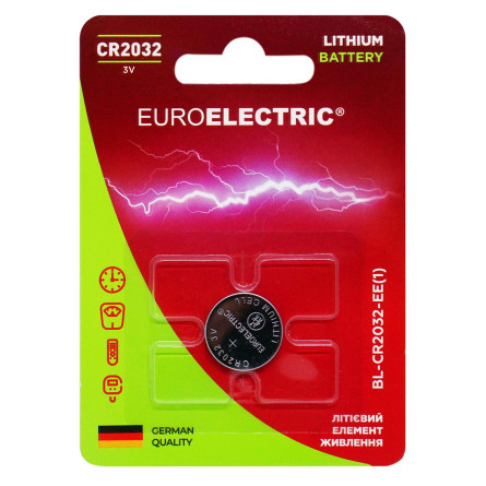 Батарейка літієва Euroelectric CR2032 3V 1шт slide 1