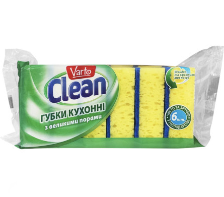 Губки Varto Clean кухонные крупнопористые 6 шт.