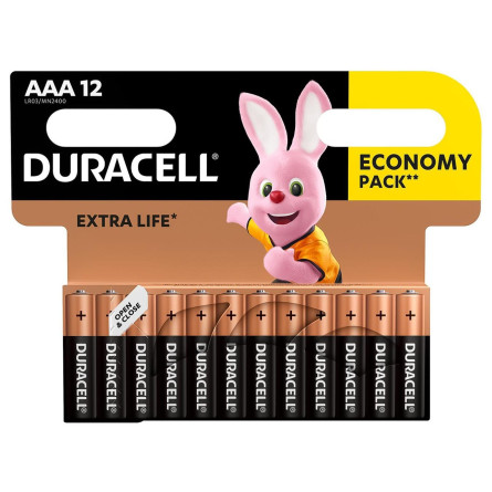 Батарейки Duracell AAA лужні 12шт