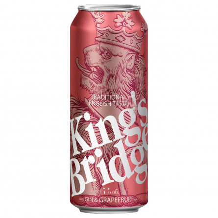 Напій слабоалкогольний King's Bridge Gin Grapefruit з/б 7% 0,45л