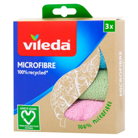 Салфетка Vileda 100% Recycling из микрофибры 3шт