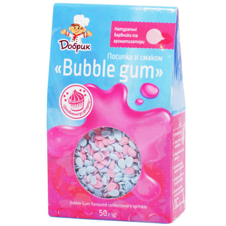 Посипка кондитерська фігурна Добрик зі смаком Bubble gum 50г