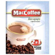 Напиток кофейный MacCoffee 2в1 растворимый без сахара со сливками 12г mini slide 1