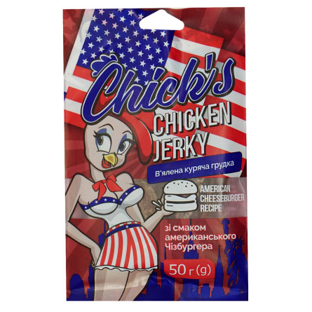 Джерки курячі Chick’s смак американського чізбургера 50г