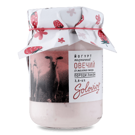 Йогурт «Лавка традицій» Soloviov Овечий полуничний 3,8-6% slide 1