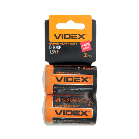 Батарейки сольові Videx R2OP/D