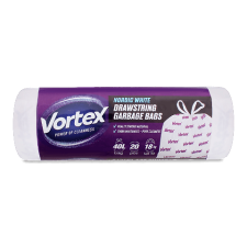 Пакети для сміття Vortex HD з затяжкою білі 40 л mini slide 1
