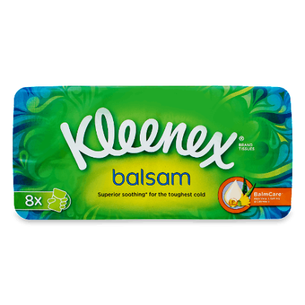 Хустинки гігієнічні Kleenex бальзам slide 1