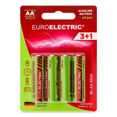 Батарейки лужні Euroelectric АА 1.5V LR6 4 шт./уп.