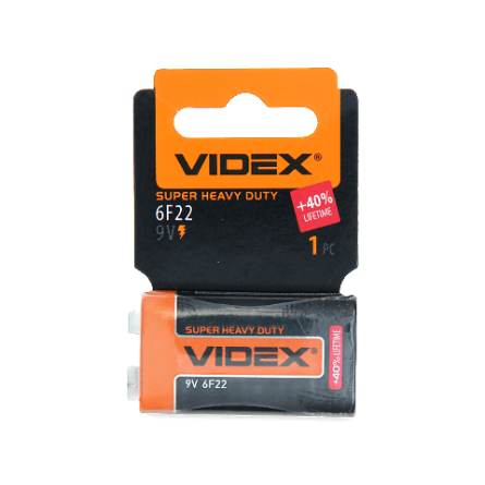 Батарейка сольова Videx 6F22/9V