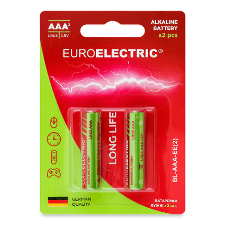Батарейки лужні Euroelectric ААА 1.5V LR03 2 шт./уп. slide 1