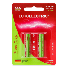 Батарейки лужні Euroelectric ААА 1.5V LR03 2 шт./уп. mini slide 1