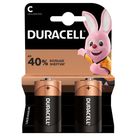 Батарейки Duracell C лужні 2шт