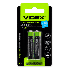 Батарейки Videx щелочные LR03/ААA 2шт mini slide 1
