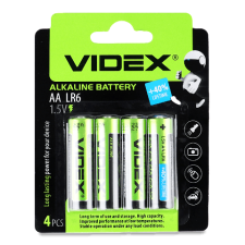 Батарейки Videx LR6/AA лужні 4шт. mini slide 1