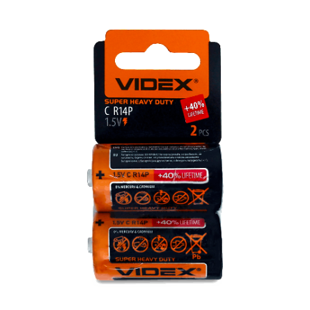 Батарейки сольові Videx R14P/C slide 1